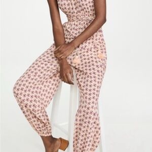 Tory Burch Pink and Purple Jumpsuit w/ wrap belt